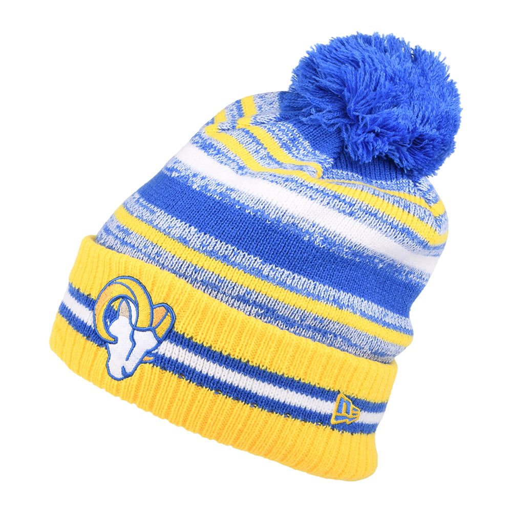 Bonnet à Pompon NFL Sport Knit OTC Los Angeles Rams bleu-doré NEW ERA