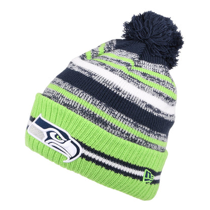 Bonnet à Pompon NFL Sport Knit OTC Seattle Seahawks bleu-vert NEW ERA