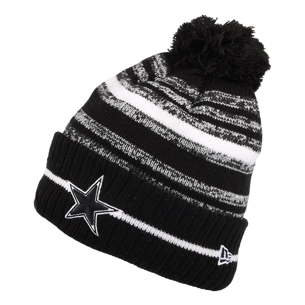 Bonnet à Pompon NFL Sport Knit Dallas Cowboys noir-blanc NEW ERA