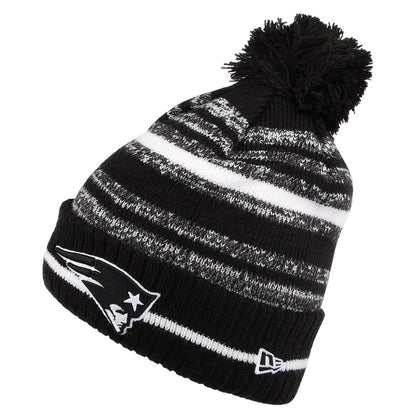 Bonnet à Pompon NFL Sport Knit New England Patriots noir-blanc NEW ERA