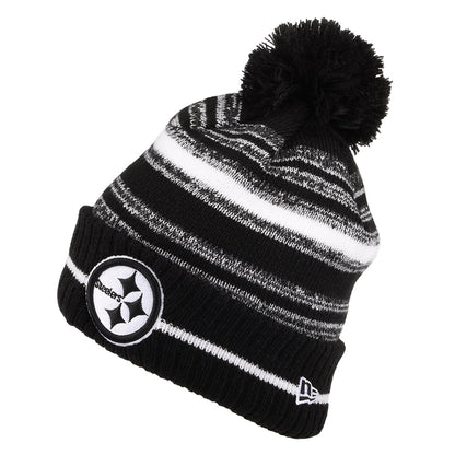 Bonnet à Pompon NFL Sport Knit Pittsburgh Steelers noir-blanc NEW ERA