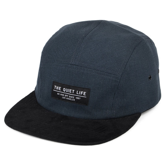 Casquette 5 Panel Cord Combo bleu marine-noir THE QUIET LIFE