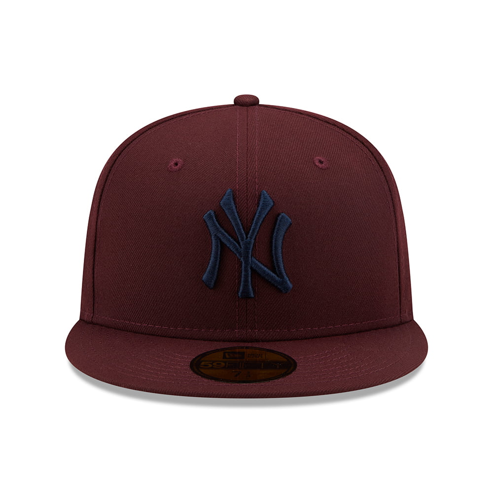 Casquette 59FIFTY MLB League Essential New York Yankees bordeaux-marine NEW ERA