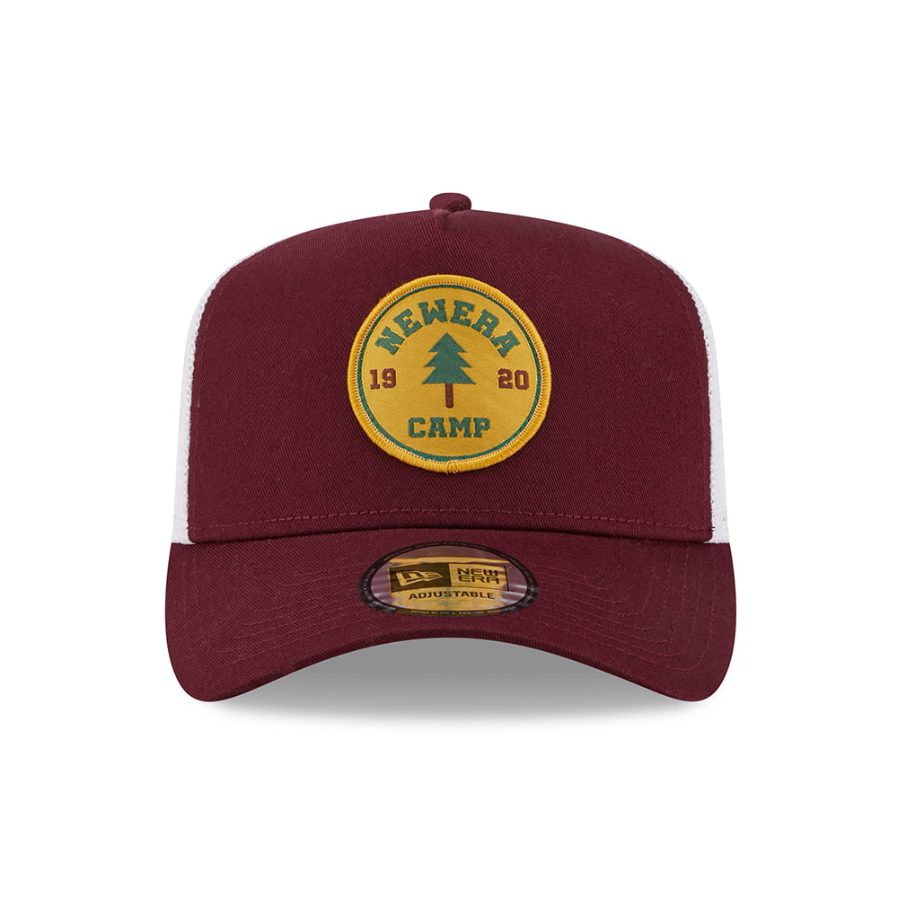 Casquette Trucker A-Frame NE Camp Patch bordeaux NEW ERA