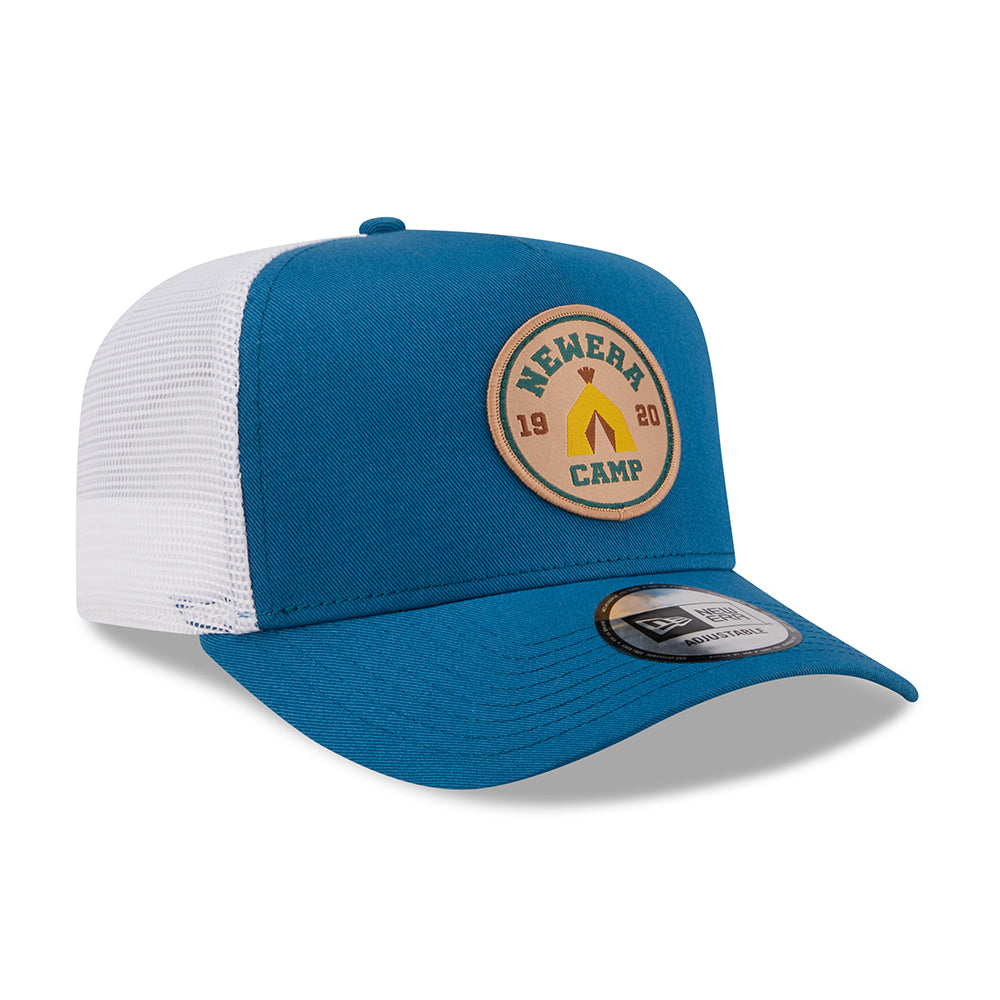 Casquette Trucker A-Frame NE Camp Patch bleu sarcelle NEW ERA