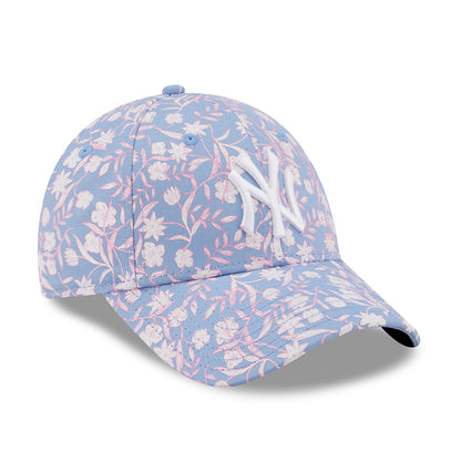 Casquette Femme 9FORTY MLB Floral New York Yankees bleu clair NEW ERA