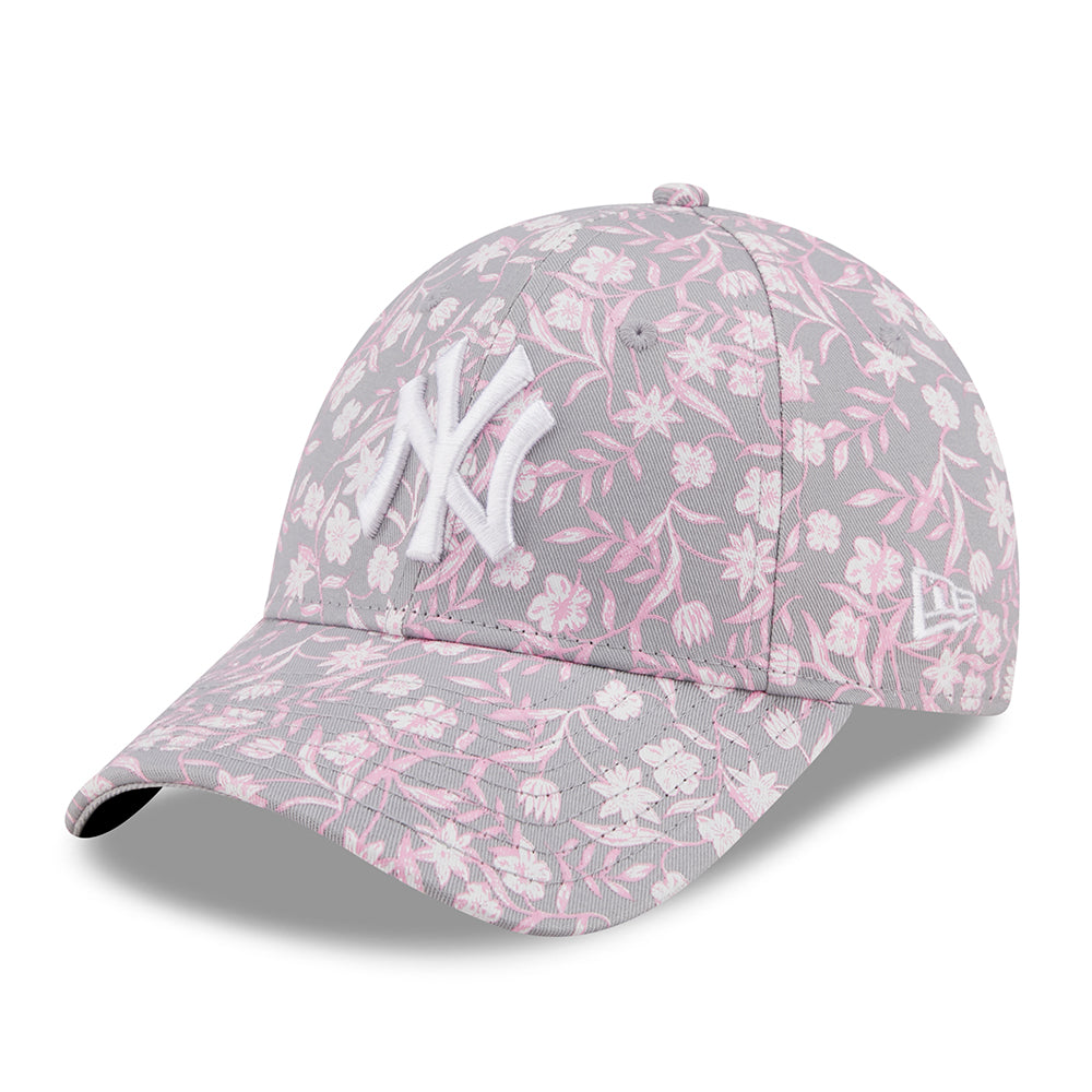 Casquette Femme 9FORTY MLB Floral New York Yankees gris clair NEW ERA