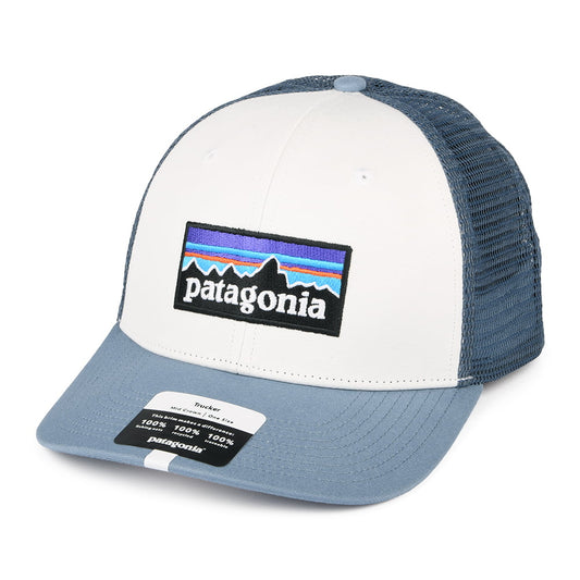Casquette Trucker en Coton Bio P-6 Logo blanc-bleu fumée PATAGONIA