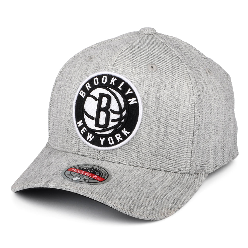 Casquette Snapback NBA Team Heather Stretch Brooklyn Nets gris chiné MITCHELL & NESS