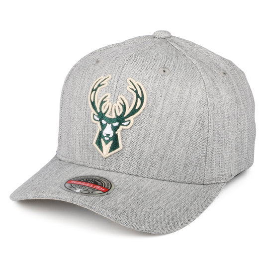 Casquette Snapback NBA Team Heather Milwaukee Bucks gris chiné MITCHELL & NESS