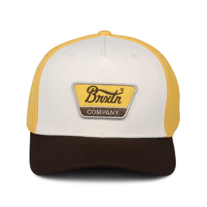 Casquette Snapback Linwood C NetPLus MP blanc cassé-jaune-marron BRIXTON