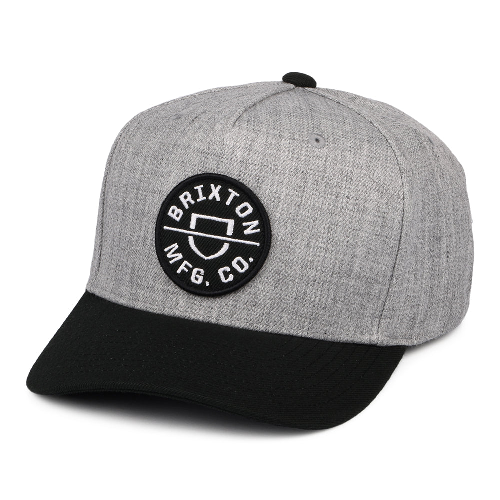 Casquette Snapback Crest C NetPlus MP gris chiné-noir BRIXTON