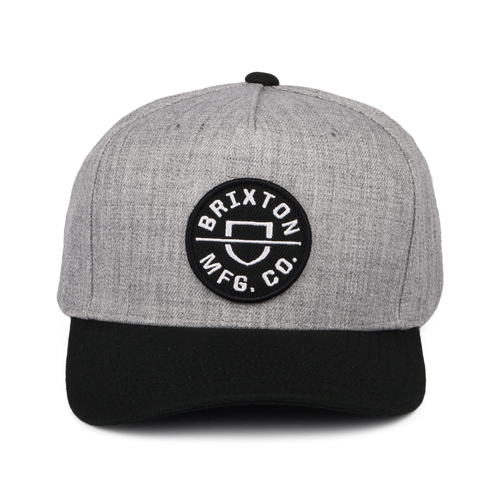 Casquette Snapback Crest C NetPlus MP gris chiné-noir BRIXTON