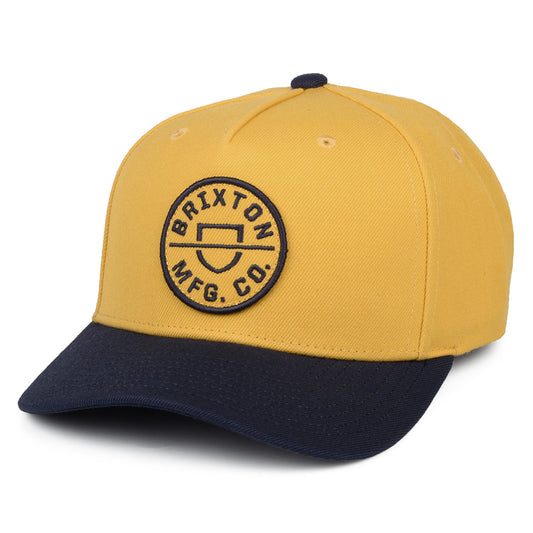 Casquette Snapback Crest C NetPlus MP jaune-bleu marine BRIXTON