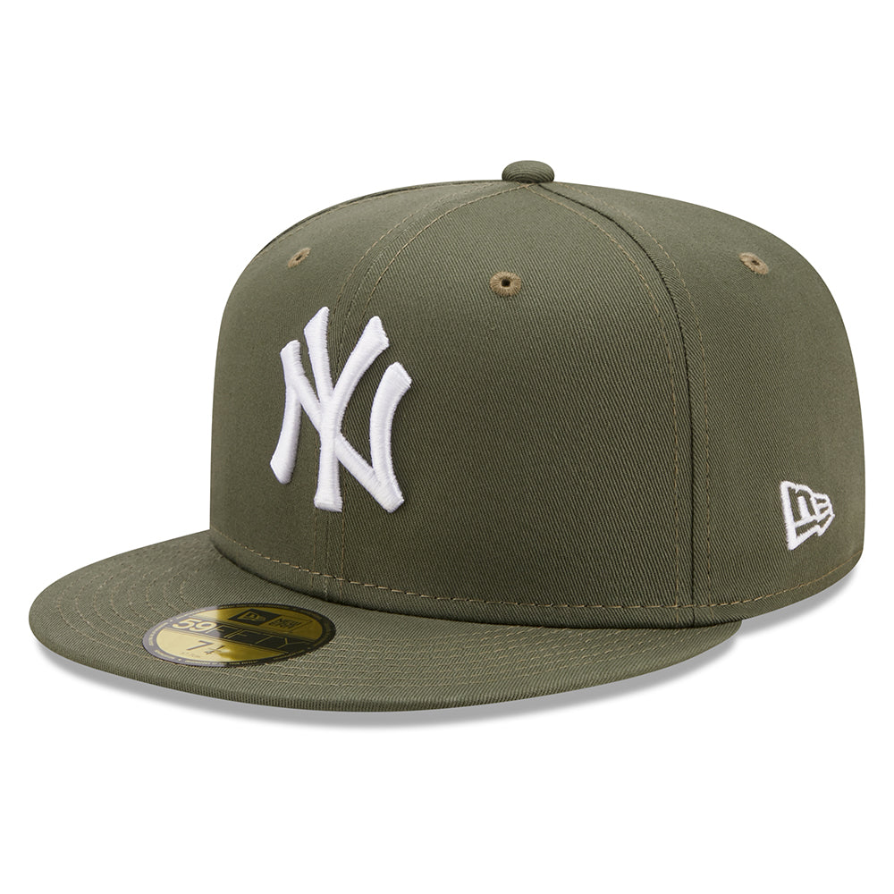 Casquette 59FIFTY MLB League Essential New York Yankees olive-blanc NEW ERA