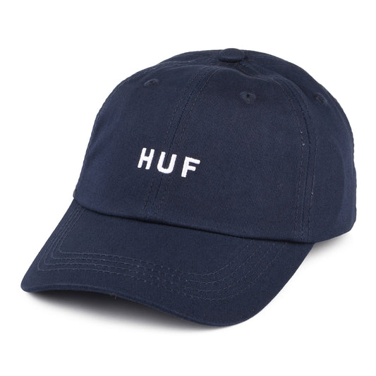 Casquette à Visière Incurvée en Coton Original Logo bleu marine HUF