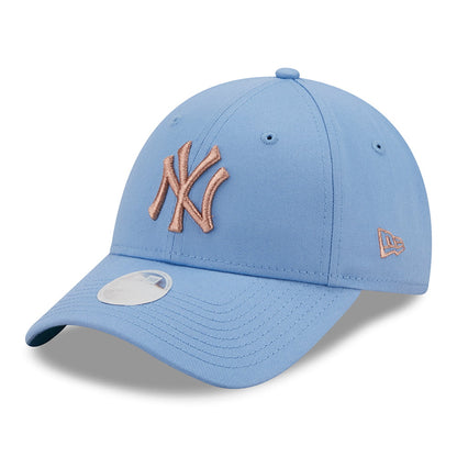 Casquette Femme 9FORTY MLB Metallic Logo New York Yankees bleu clair-cuivre NEW ERA