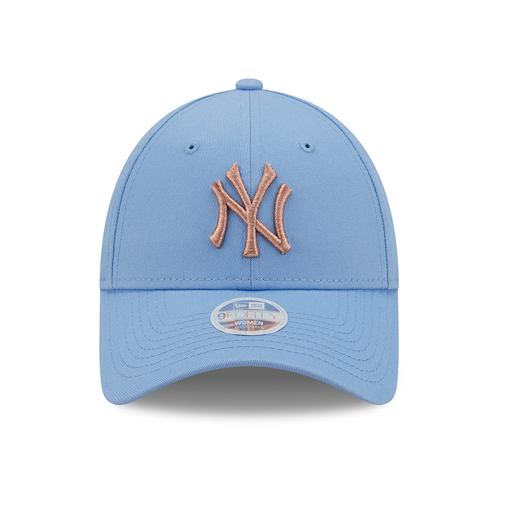 Casquette Femme 9FORTY MLB Metallic Logo New York Yankees bleu clair-cuivre NEW ERA