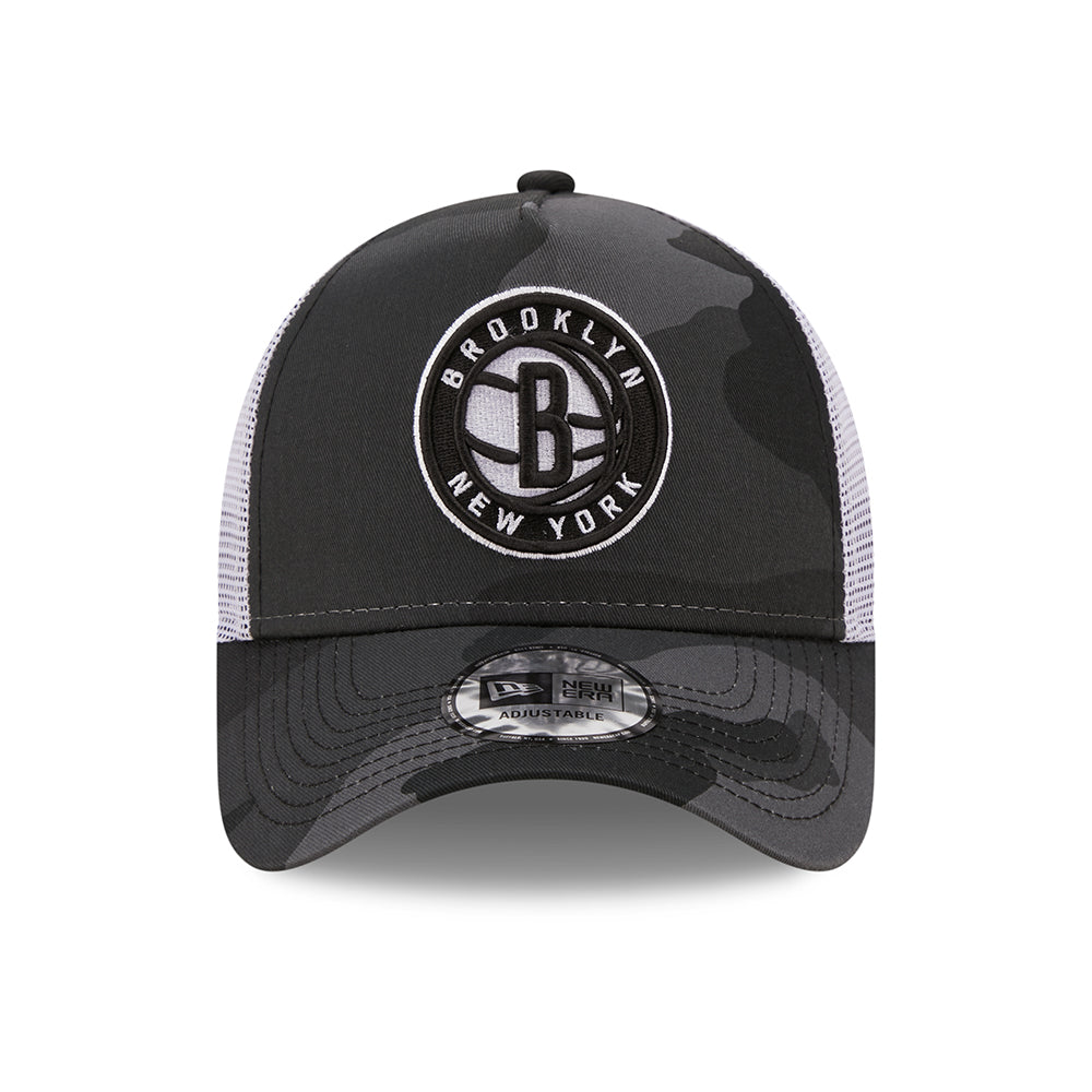Casquette Trucker NBA Camo A-Frame Brooklyn Nets gris NEW ERA