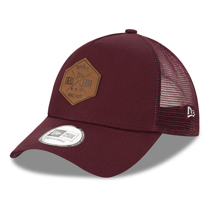 Casquette Trucker A-Frame 9FORTY Heritage Patch bordeaux NEW ERA