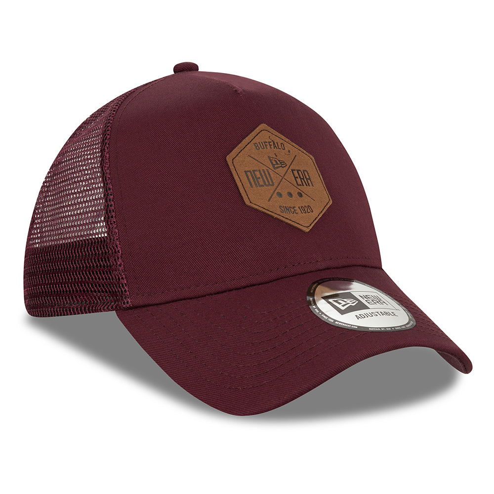 Casquette Trucker A-Frame 9FORTY Heritage Patch bordeaux NEW ERA