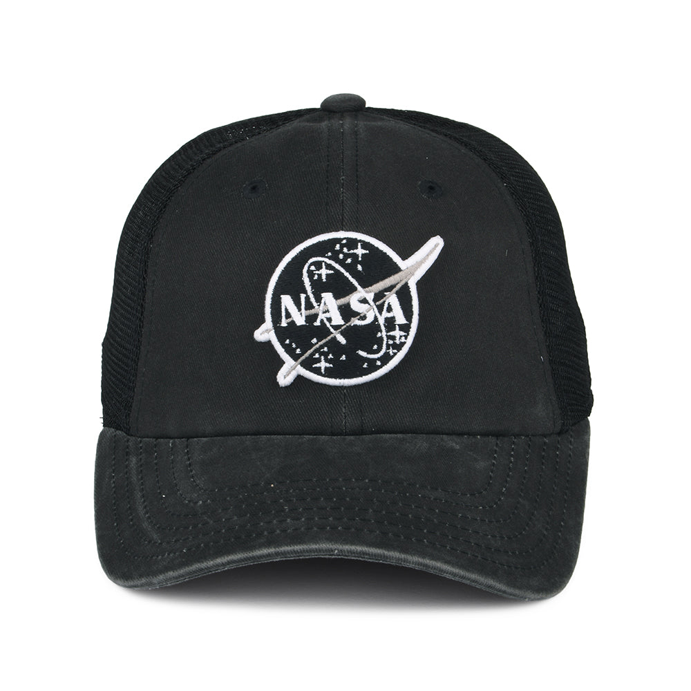 Casquette Trucker Raglan Bones noir délavé NASA