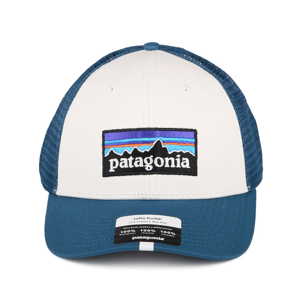 Casquette Trucker en Coton Bio LoPro P-6 Logo blanc-bleu sarcelle PATAGONIA