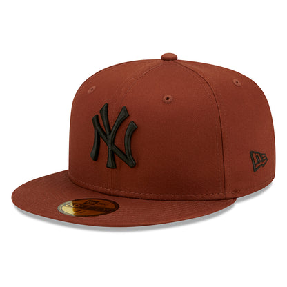 Casquette 59FIFTY MLB League Essential New York Yankees marron-noir NEW ERA