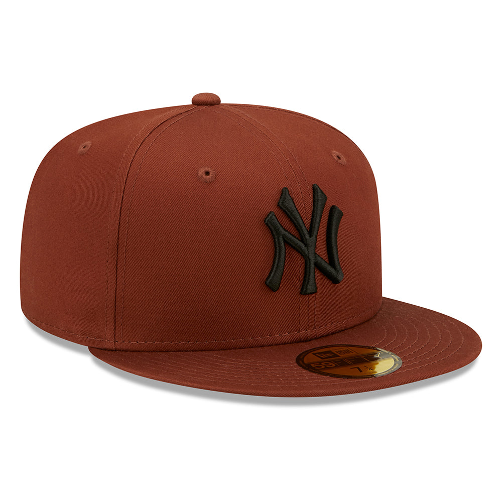 Casquette 59FIFTY MLB League Essential New York Yankees marron-noir NEW ERA