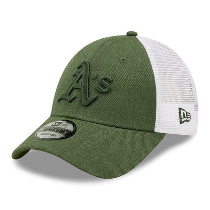 Casquette Trucker 9FORTY MLB Home Field Oakland Athletics olive chiné NEW ERA