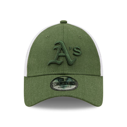 Casquette Trucker 9FORTY MLB Home Field Oakland Athletics olive chiné NEW ERA