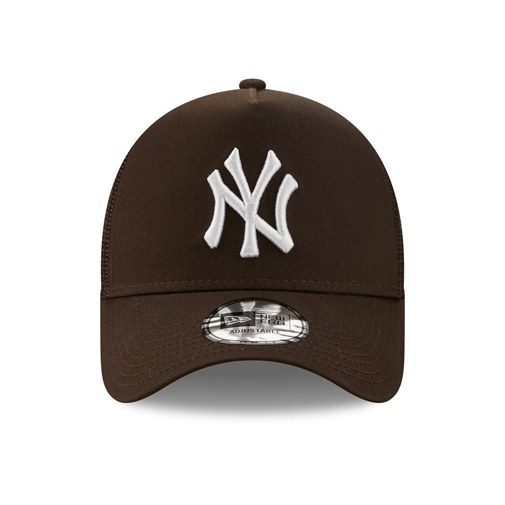 Casquette Trucker A-Frame 9FORTY MLB League Essential New York Yankees marron foncé-blanc NEW ERA