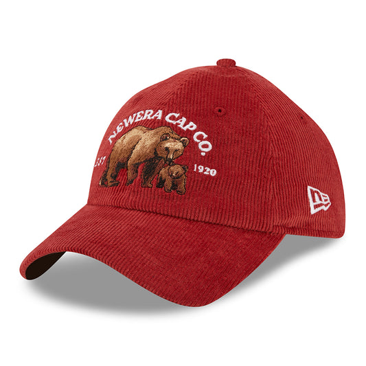 Casquette 9TWENTY Wildlife Casual Classic en Velours Côtelé Ours vin NEW ERA