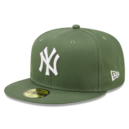 Casquette 59FIFTY MLB League Essential New York Yankees olive-blanc NEW ERA