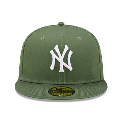 Casquette 59FIFTY MLB League Essential New York Yankees olive-blanc NEW ERA