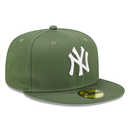 Casquette 59FIFTY MLB League Essential New York Yankees olive-blanc NEW ERA