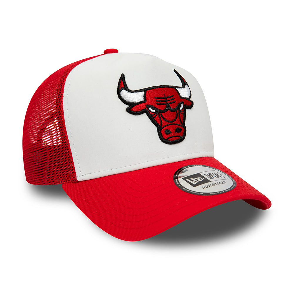 Casquette Trucker 9FORTY NBA Team Colour Block Chicago Bulls blanc-rouge NEW ERA