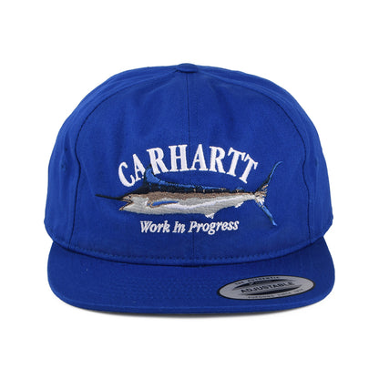 Casquette à Visière Plate en Coton Sergé Marlin bleu CARHARTT WIP