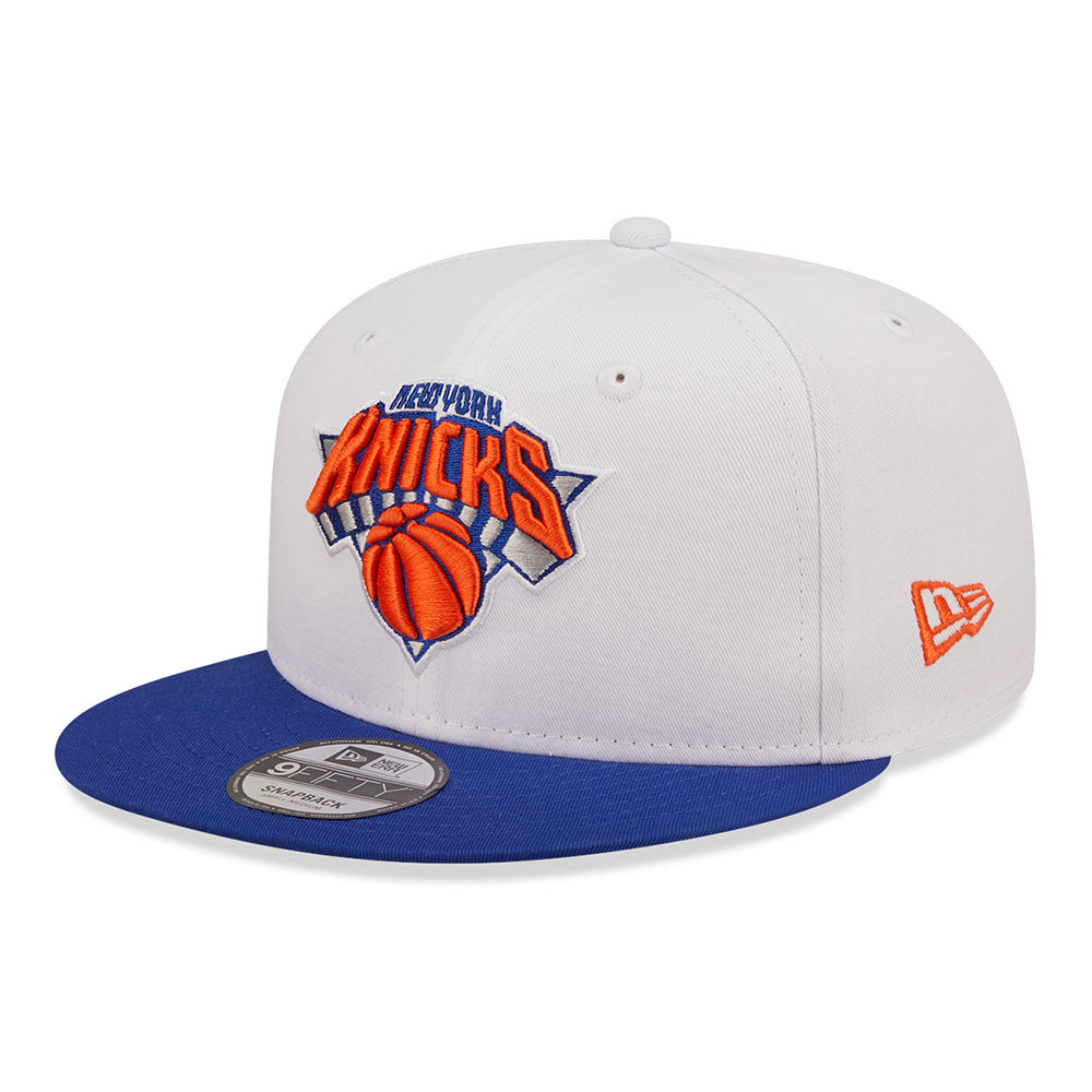 Casquette Snapback 9FIFTY NBA White Crown Team New York Knicks blanc-bleu NEW ERA