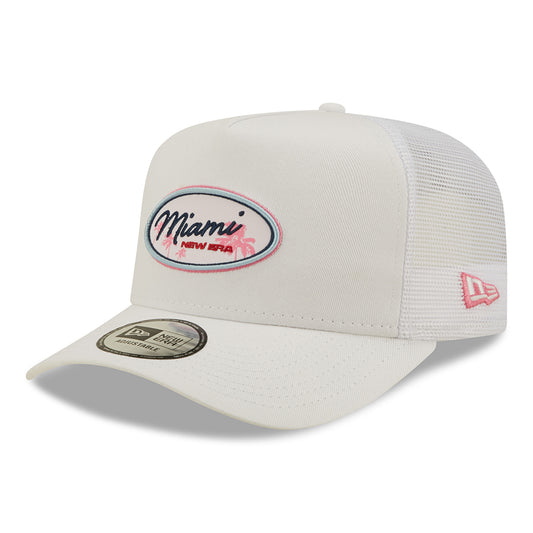 Casquette Trucker Oval State A-Frame Miami blanc NEW ERA