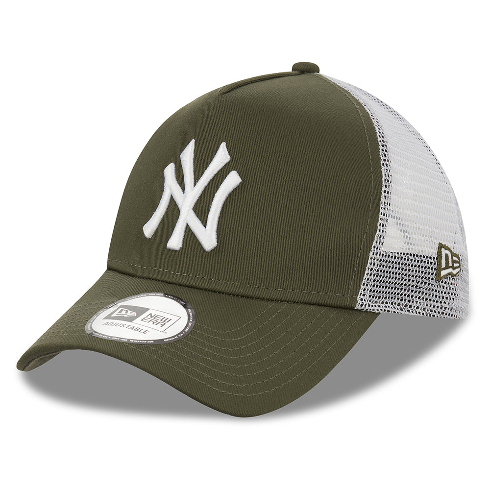Casquette Trucker A-Frame 9FORTY MLB NY Yankees olive-blanc NEW ERA