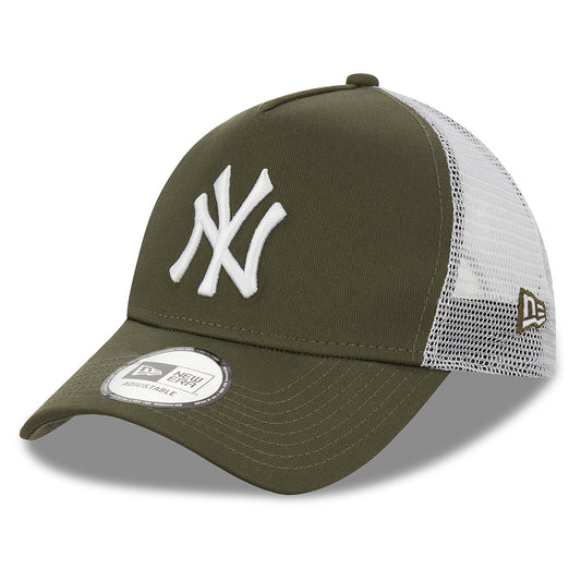 Casquette Trucker A-Frame MLB NY Yankees olive-blanc NEW ERA
