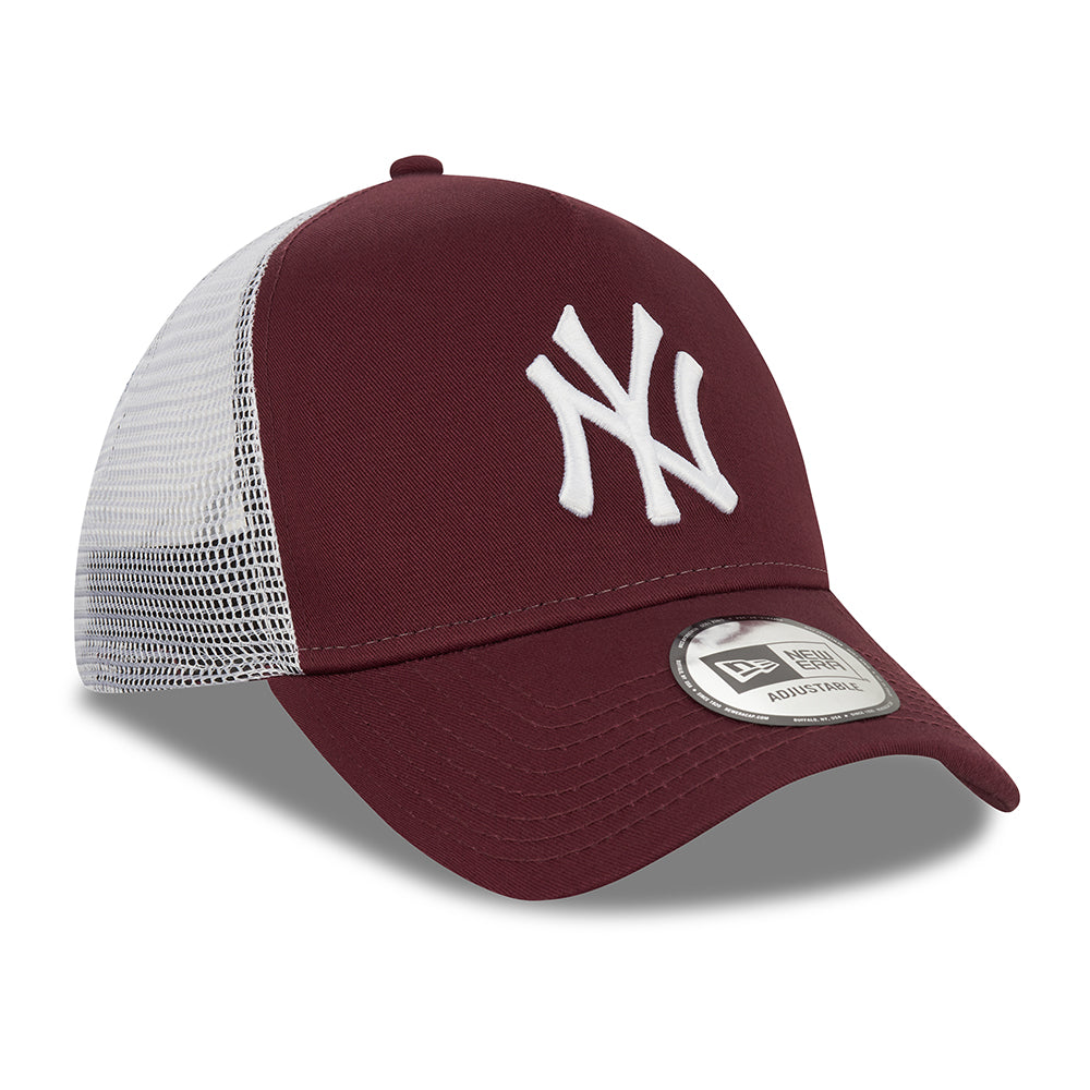 Casquette Trucker A-Frame 9FORTY MLB NY Yankees bordeaux-blanc NEW ERA