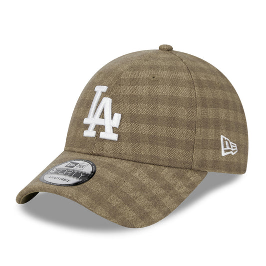 Casquette 9FORTY MLB Flannel L.A. Dodgers camel-blanc NEW ERA