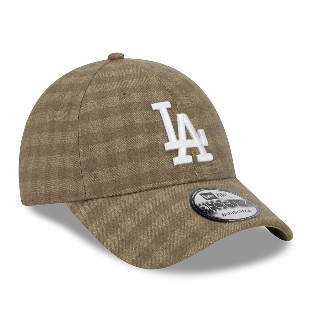 Casquette 9FORTY MLB Flannel L.A. Dodgers camel-blanc NEW ERA