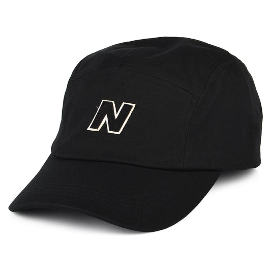 Casquette 5 Panel Block N en Coton Sergé noir NEW BALANCE