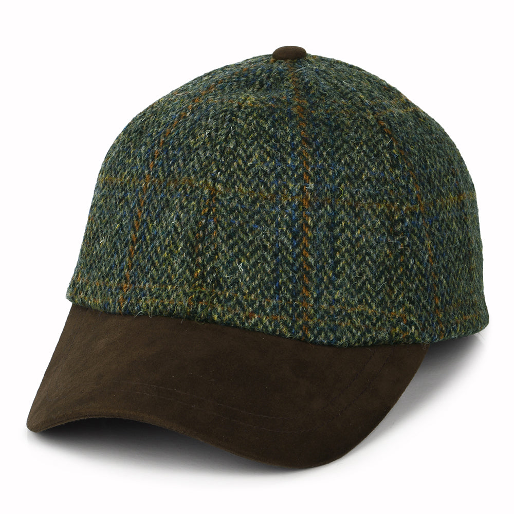 Casquette en HARRIS TWEED olive-marron FAILSWORTH