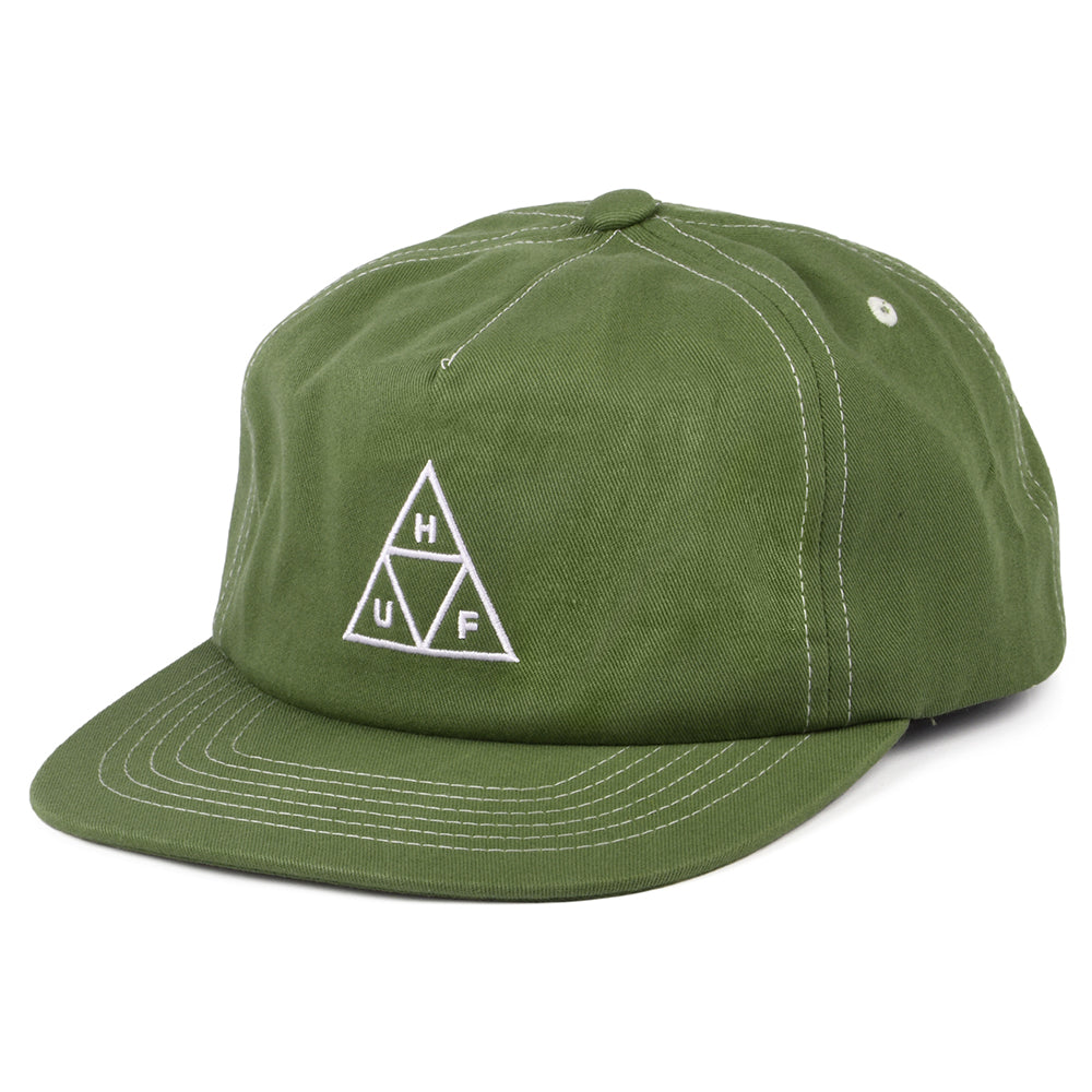 Casquette Snapback Non Structurée Triple Triangle olive clair-blanc HUF