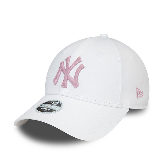Casquette Femme 9FORTY MLB Metallic Logo New York Yankees blanc-rose NEW ERA