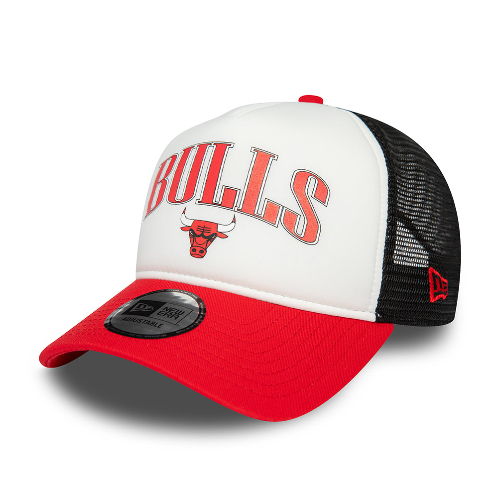 Casquette Trucker NBA Retro A-Frame Chicago Bulls blanc-rouge-noir NEW ERA